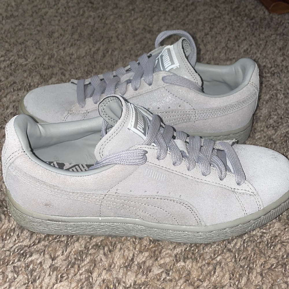 Puma Gray suede sneakers - worn once